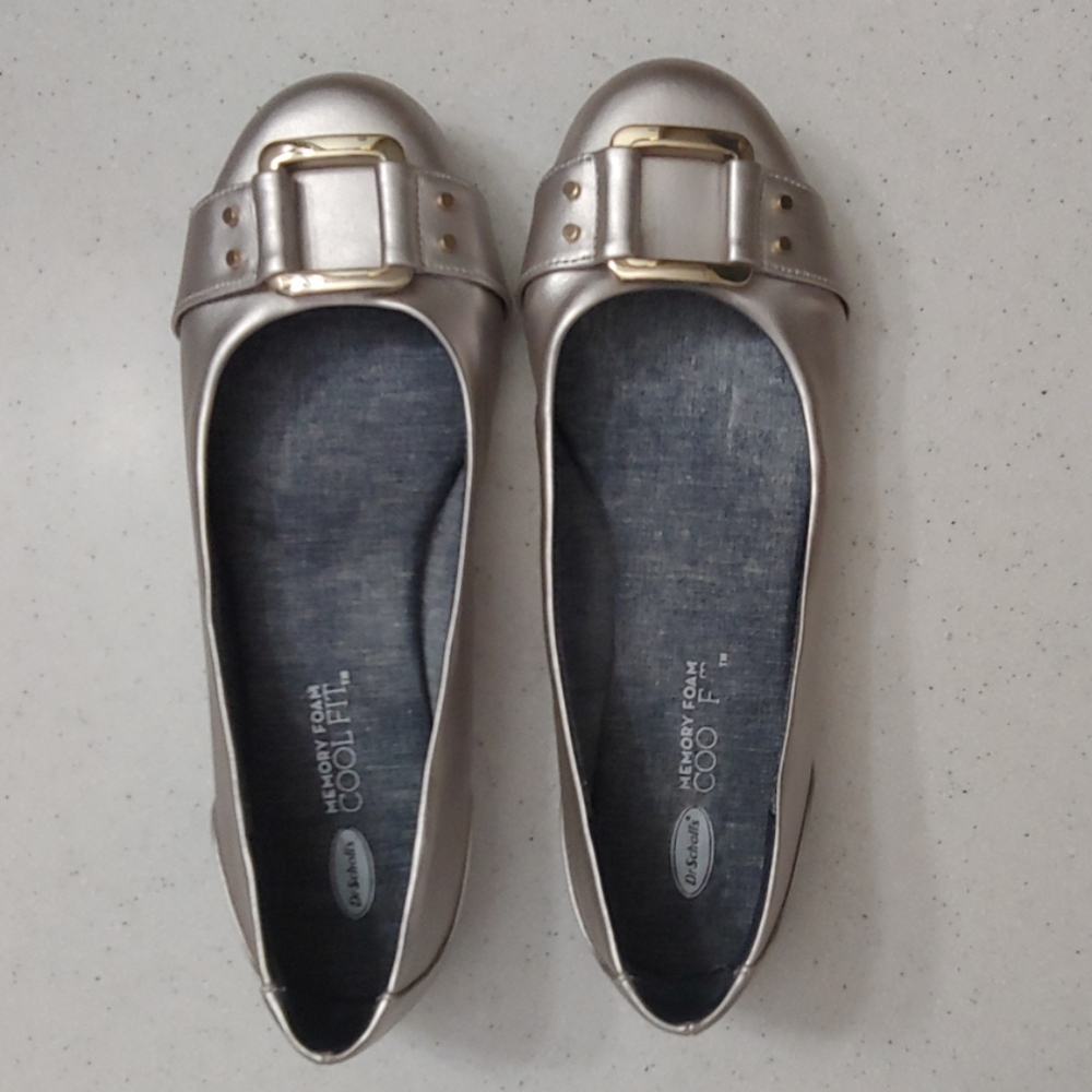 Dr. Scholl's Memory Foam Cool Fit Silver Flats